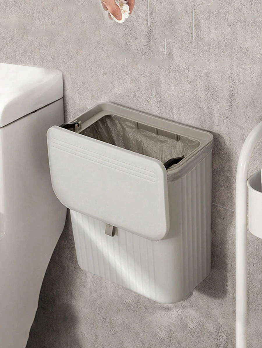 SHEIN 1 szt. 8L/12L kuchenny pojemnik na kompost, odpowiedni do blatu lub pod zlewem, wiszący mały kosz na śmieci z pokrywką, odpowiedni do szafki/łazienki/sypialni/biura/na kemping, można zainstalować wewnętrzny pojemnik na kompost