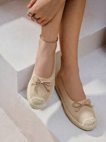 Styleloop 女士纯色简约日常编织平底鞋波西米亚风复古乡村风法式鞋