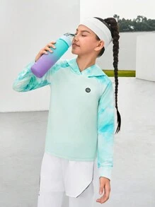 SHEIN Fashion Color Block Outdoor Sports & Casual Stretch Pants For Girls - Baby Blue - View 5