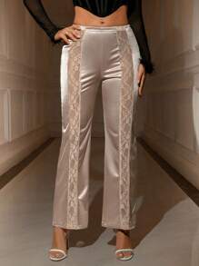Allurite Pantalones anchos elegantes, de diseño de alta gama y de lujo para mujer