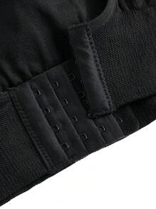 SHEIN Velisys Damen einfarbiger minimalistischer Alltags-Sport-BH mit Kreuzriemen - Schwarz - Übersicht 5