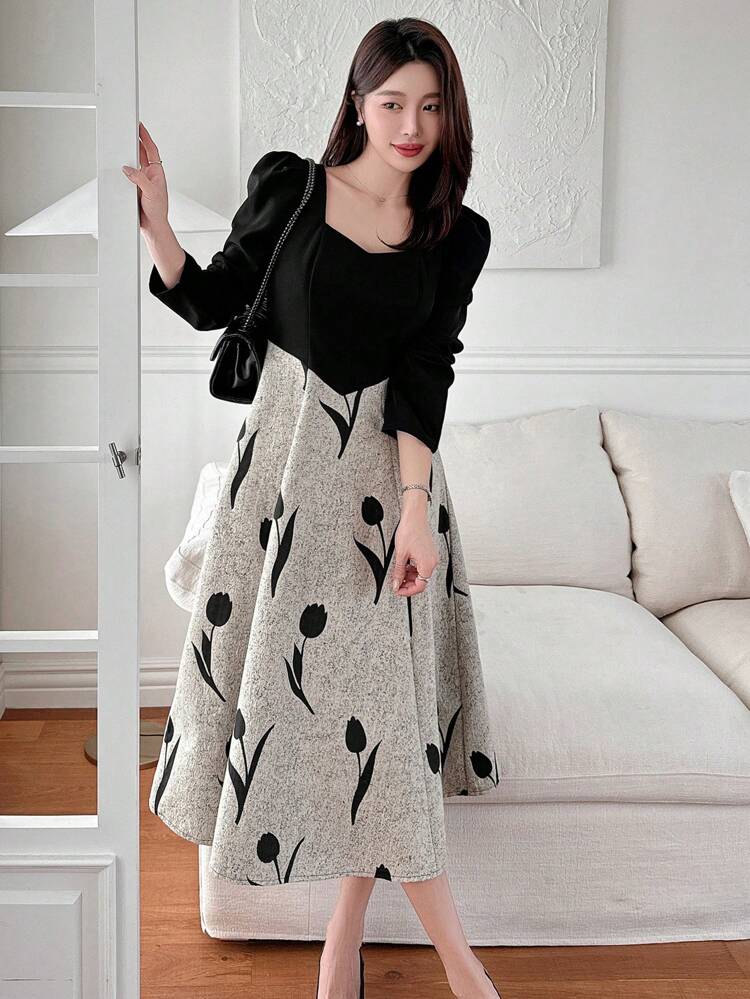 green emerald velvet dress Long Formal Dress for Women Elegant Patchwork Short Sleeve Summer Maxi  Dresses Floral Tie Empire Waist Ruffle Flowy Cocktail Dresses a Line  Wedding Guest Pretty Garden Dresses Tea Length Dresses at Amazon main image 1
