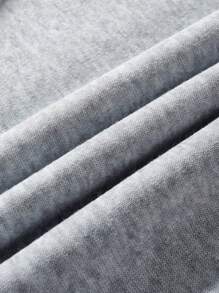 Flirla 大码女式 8 球印花后背抽绳连帽运动衫 - 淺灰色 - 查看 4