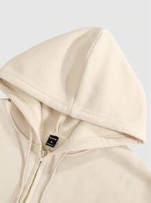 Manfinity Hypemode Men's Solid Color Minimalist Casual Hooded Long Sleeve Sweatshirt, Casual Clothing