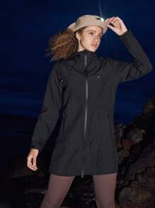 In My Nature In My Nature Women's Solid Color Drawstring Hooded Outdoor Windbreaker Jacket Winter Women Tops
