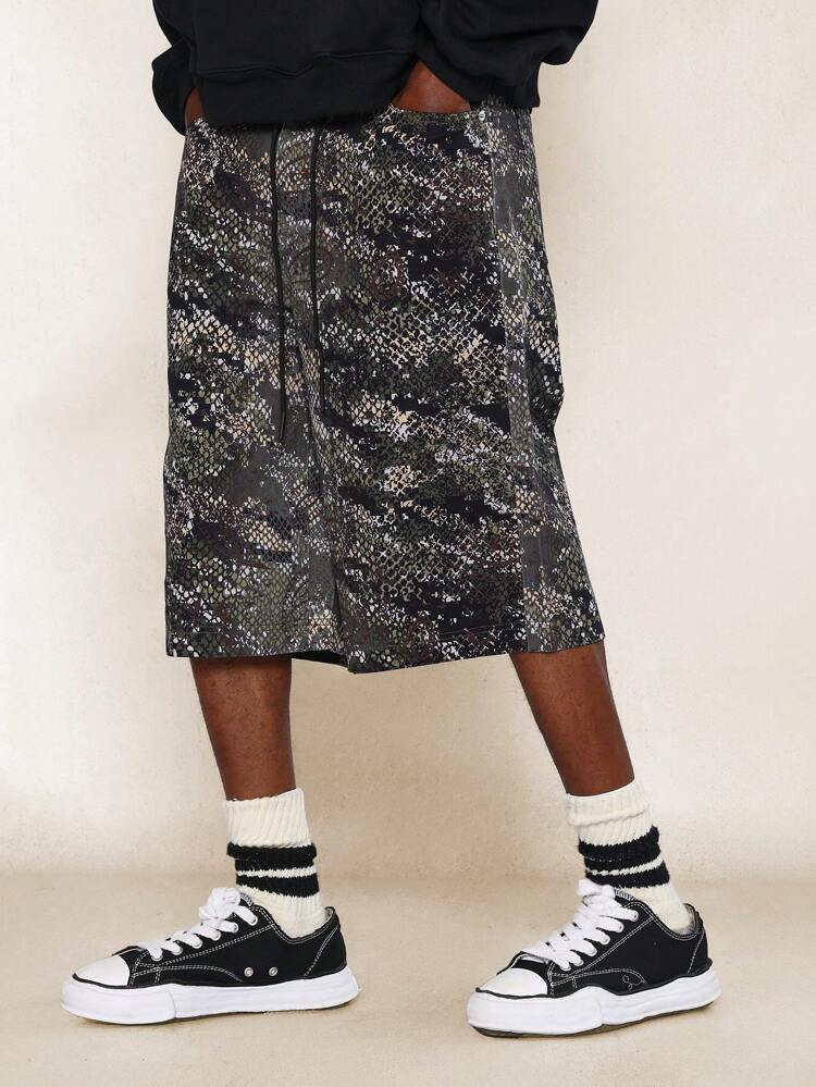 アニマル柄デニムショートパンツ