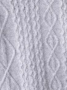 Tween Boys Minimalist Casual Plaid Patchwork Textured Knit Sweater, Warm For Fall & Winter Wear, Suitable For School And Outdoor Activities - Grey - View 6