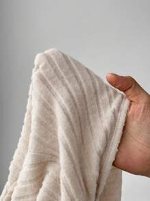 SHEIN Maternity Solid V-Neck Long Sleeve Ribbed Casual T-Shirt - Apricot - View 7