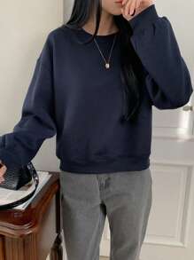 DAZY 女士撞色系带宽松运动衫