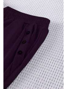 SHEIN LUNE Plus Size Solid Color Ruched Minimalist Casual Pants