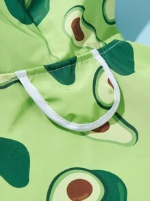 Petsin 宠物专用牛油果印花防水连帽雨披 - 彩色 - 查看 10