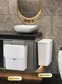 1 个 8L/12L 厨房堆肥箱，适用于台面或水槽下，带盖悬挂式小垃圾桶，适用于橱柜/浴室/卧室/办公室/露营，可安装室内堆肥箱，厨房，浴室，家庭，家居用品 - 白色 - 查看 12