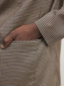 BizChic Damen Retro Karomuster Blazer Jacke, elegante Bürokleidung, geeignet für Festivals, Thanksgiving, Neujahr - Khaki - Übersicht 5