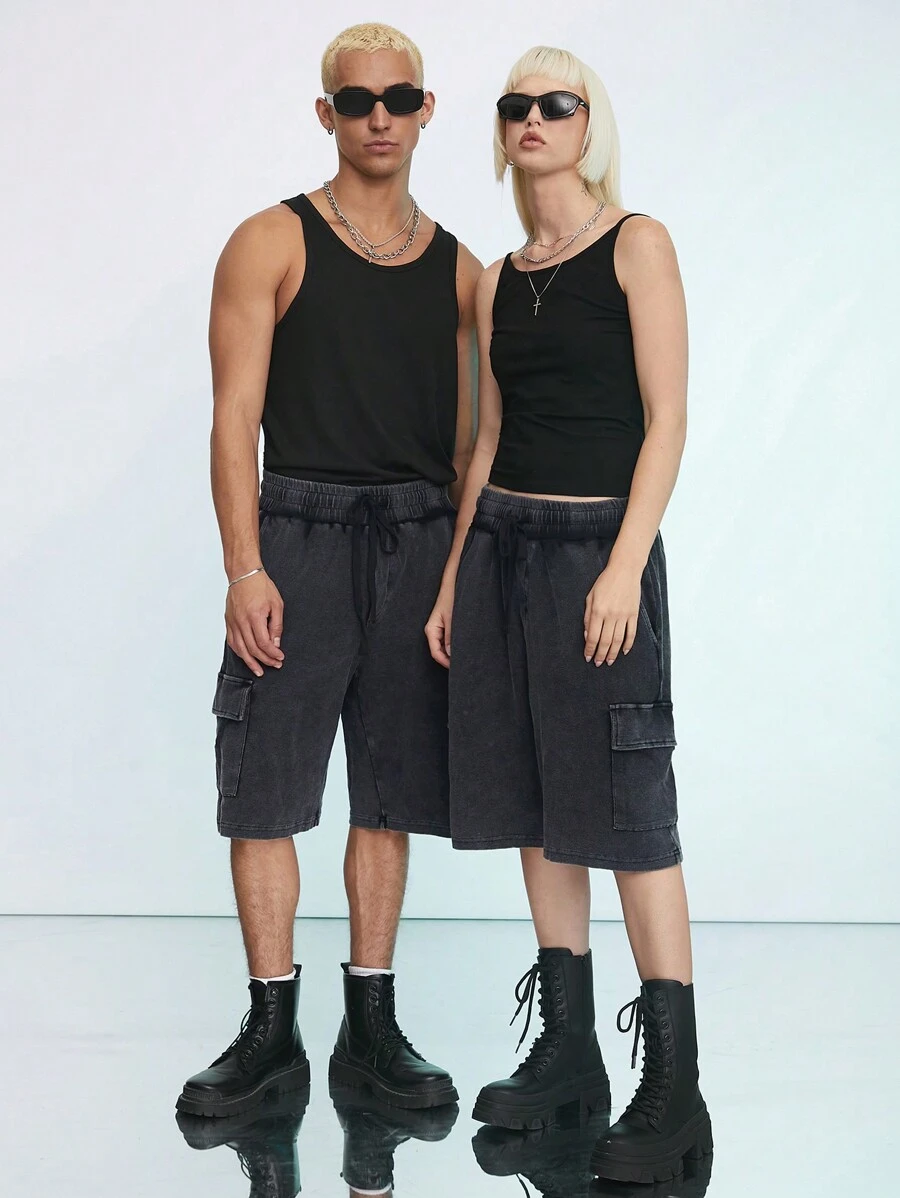 Manfinity VCAY 新款男士休閒針織直筒運動短褲 - 彩色 - 查看 1