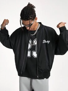 Manfinity VCAY Men's Loose Fit Woven Long Sleeve Jacket, For Fall Winter