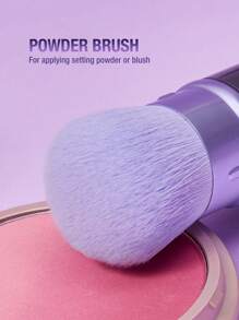 HELLO KITTY AND FRIENDS | SHEIN Sanrio Kuromi Pattern Retractable Face Makeup Brush - Purple - View 3