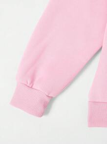 Różowa bluza dla mamy i córki, Chic Mom & Me, długi rękaw, różowy sweter z nadrukiem uśmiechniętej buźki, na Halloween i jesienne święta - Różowy - Zobacz 6