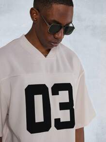 SUMWON Crop Fit Short Sleeve Baller Tee With Number Graphic Print