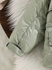 SHEIN Young Boy Hooded  Coat With Patch Pockets