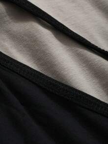 DAZY Bộ 2 món áo dài tay buộc dây rút bất đối xứng cho nữ - màu đen - Xem 7
