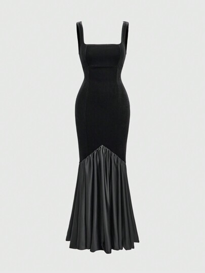 Goth Gothic Palace Party Backless Sexy Maxi Trumpet Mermaid Dress Ball Gown For Women