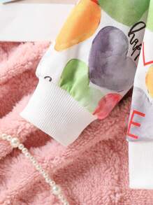 Infant/Baby Girl Cozy & Cute Colorful Heart Scribble Print Outfit, Autumn/Winter