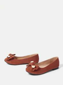 CUCCOO CHICEST 女士时尚平底鞋配蝴蝶结装饰 - 棕色 - 查看 3