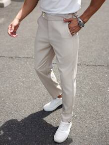 Manfinity Bizformal 男士纯色口袋直筒宽松日常通勤裤