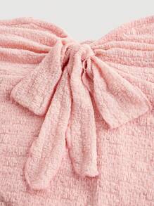 SHEIN MOD Strapless Apricot Front Tie Top, Apricot Top, Bow Top, Country Top, Costume, Birthday Costume, Back To School Costume