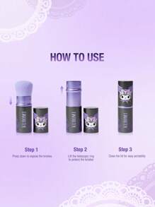 HELLO KITTY AND FRIENDS | SHEIN Sanrio Kuromi Pattern Retractable Face Makeup Brush - Purple - View 9