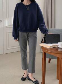 DAZY 女士撞色系带宽松运动衫