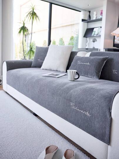 1pc ALL Seasons Universal Chenille Embroidered Sofa Cushion, Style Pet Friendly Anti-Dirt Anti-Slip Sofa Couch Cover , Spring And Autumn Anti-Cat Scratch Sofa Protective Cover Can Be Used In The Living Room L-Shaped Combination Sofa And 1/2/3/4 Sofa