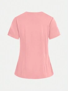 TaskEZ Women Scrub Uniforms Top 4-Pocket Crisscross Scrub Uniform Top