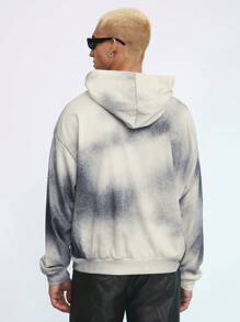 Manfinity VCAY Men's Knit Tie Dye Gradient Printed Hooded Long Sleeve Casual Sweatshirt, Suitable For Spring And Autumn Halloween, For Fall Winter