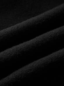 SHEIN LUNE Plus Size Women 2pcs Set - Solid Color & Leopard Print Long Sleeve Crew Neck Top And Pants - Black - View 6