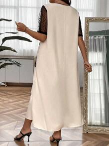 EMERY ROSE Plus Floral Print Contrast Lace Dress - Multicolor - View 3