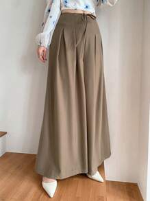 DAZY Women's Elegant Solid Color Twist Palazzo Pants - Brown - View 7