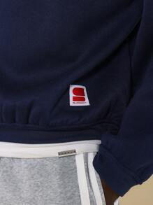 SUMWON Half Zip Athletic Sweatshirt Premium Heavyweight Pullover Autumn Winter Training Workout Casual Sport Athleisure Quarter Zip - Royal Blue - View 6