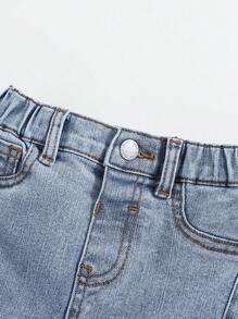 SHEIN Jeans en denim stretch bleu clair pour bébés garçons