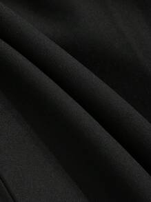 DAZY 女士休闲无袖系带背心和裤子套装，适合日常办公室穿着 - 黑色 - 查看 6