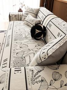 1 pièce Housse de canapé d'accueil à chenille, romantique français simple, sans glissement et résistante à la saleté, peut être utilisée toute l'année comme coussin de canapé