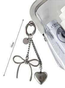 ROMWE Kawaii 1pc Fashionable Metal Heart Shaped Keyring, Unique Design Bag/Car Accessory - Multicolor - View 3