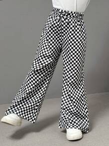 SHEIN Explorewe Young Girl Mommy And Me Matching 2pcs Sold Separately Leopard Print Lightweight Silky Smooth Woven Pants,Brown Polka,Autumn,Back-To-School Streetwear - Multicolor - View 10