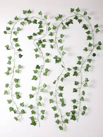 2M Artificial Plant Green Ivy Leaf Garland Silk Wall Hanging Vine Home Garden Decoration Wedding Party Diy Fake Wreath Leaves Bedroom Decor,Fake Plants,Fall Decor,Room,Desk,Garden Decor,Room Decoration Stuff Christmas For Holiday Gift Giving