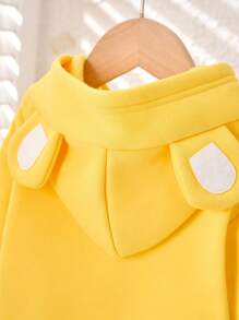 New Design Cute Mouse Ears & Bear Paw Print Hoodie Sweatshirt For Baby Girls, Family Matching Outfits Mommy And Me (Sold Separately In 3pcs) - Yellow - View 4