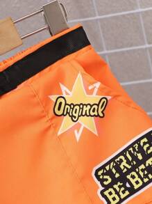 SHEIN Young Girl Casual Digital Printed Letter Patterned A-Line Skirt