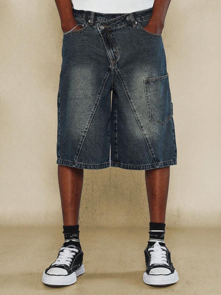 Pantalones cortos de mezclilla con tiras cruzadas