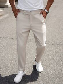 Manfinity Bizformal 男士纯色口袋直筒宽松日常通勤裤