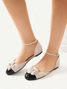 CUCCOO CHICEST Kwiatowy Komfort Okrągły Nosek Eleganckie Damskie Płaskie Buty Jesień Nowy Rok Święta