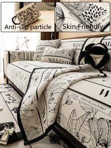 1 pièce Housse de canapé d'accueil à chenille, romantique français simple, sans glissement et résistante à la saleté, peut être utilisée toute l'année comme coussin de canapé